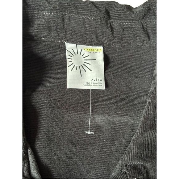 NWOT Aerie Offline Corduroy Quarter Zip Shacket size XL Black - Picture 4 of 11